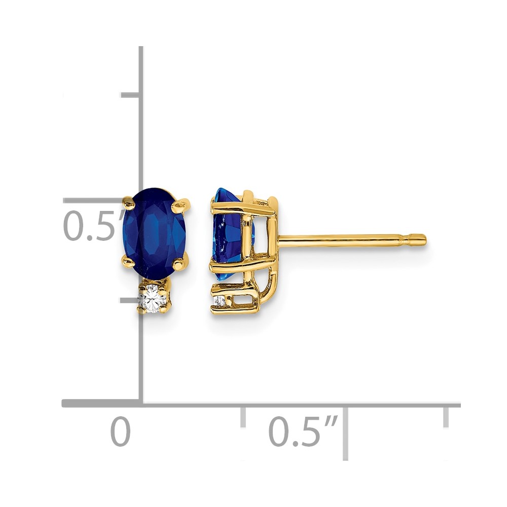 14k 6x4mm Oval Sapphire VS Diamond Earrings (XE754S/VS)