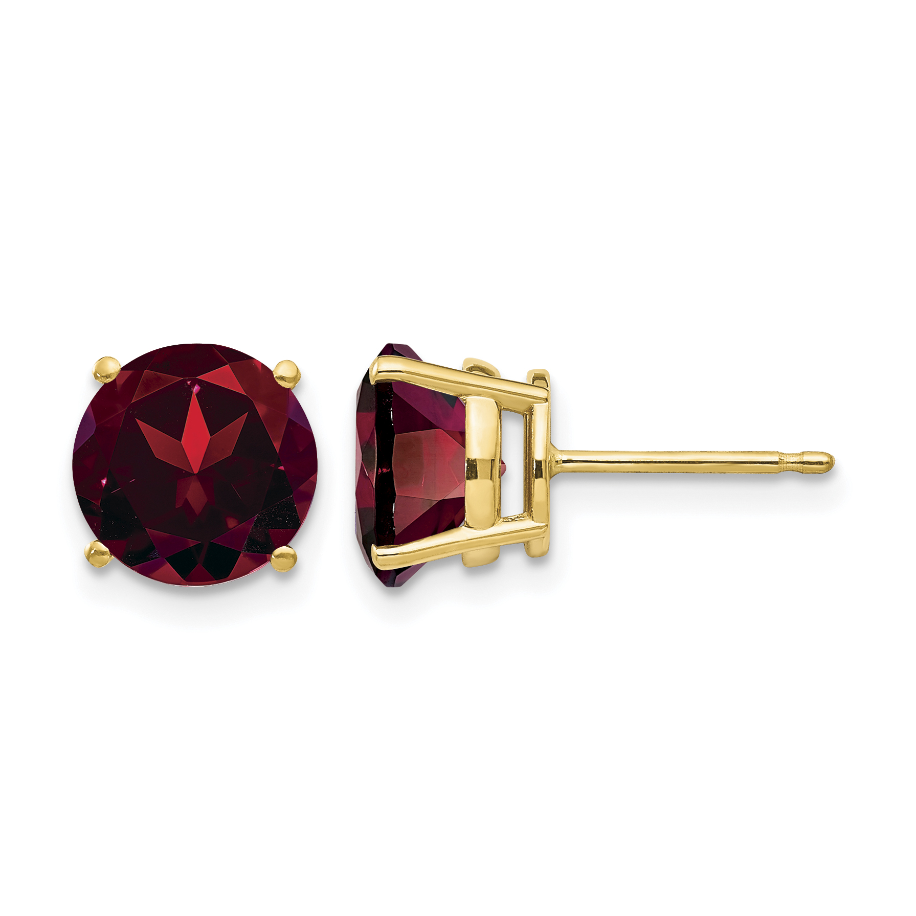 14k 8mm Garnet Post Earrings (XE75GA)