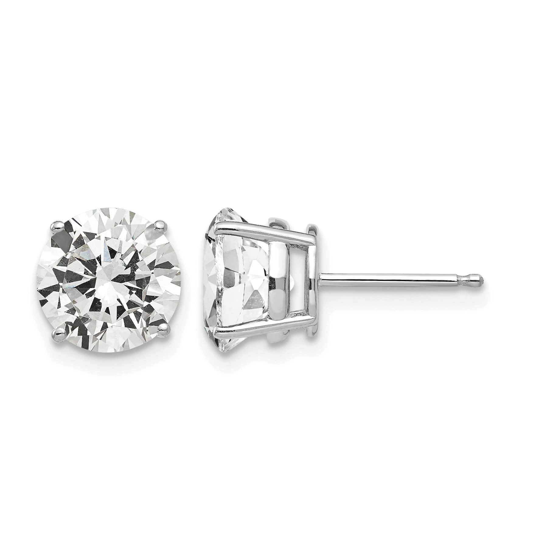 14k White Gold 8mm Cubic Zirconia Earrings (XE75WCZ)