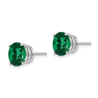 14K White Gold 8mm Round Mount St. Helens Stud Earrings view 2