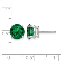 14K White Gold 8mm Round Mount St. Helens Stud Earrings view 4