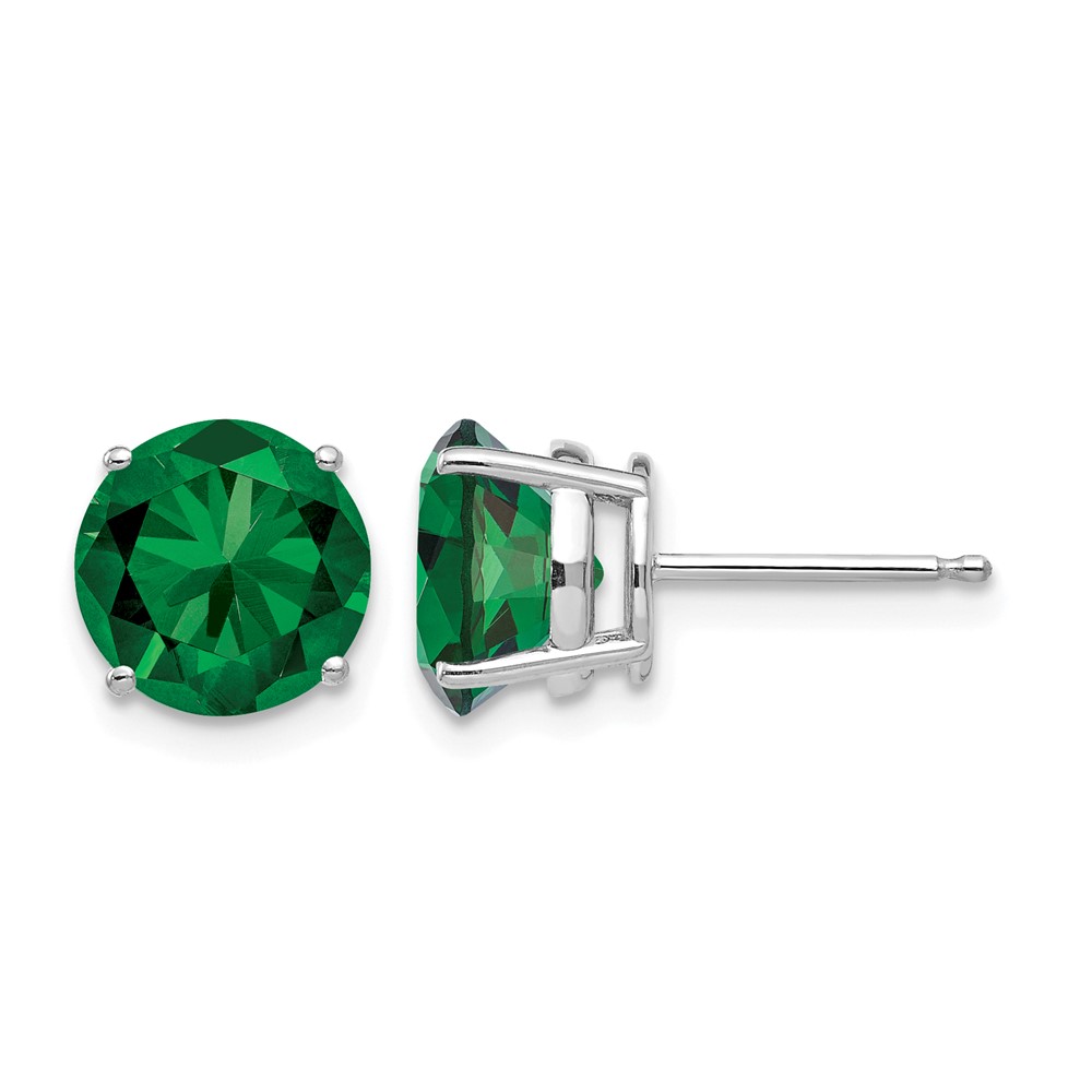 14K White Gold 8mm Round Mount St. Helens Stud Earrings