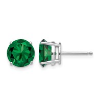 14K White Gold 8mm Round Mount St. Helens Stud Earrings view 1