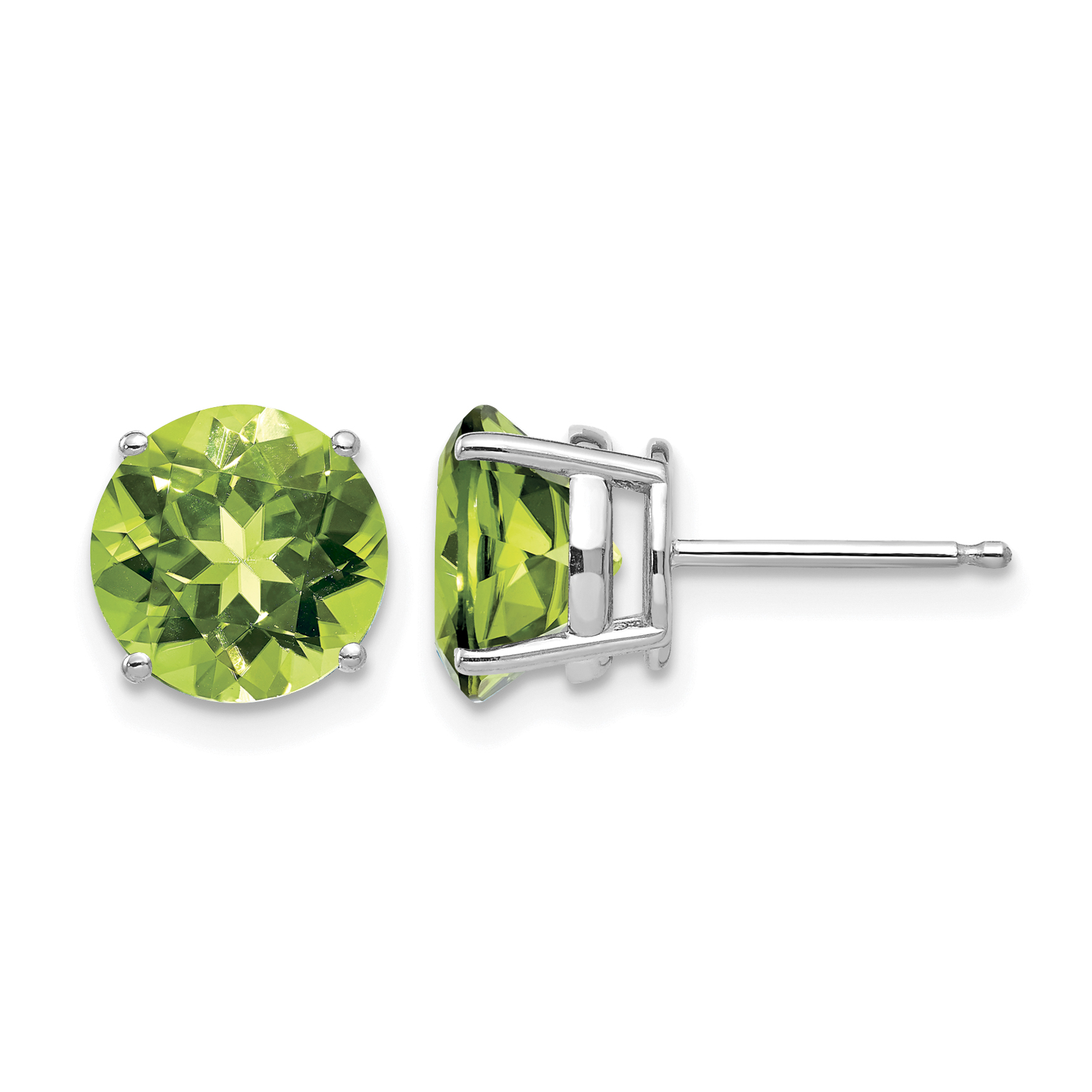 14k White Gold 8mm Peridot Earring (XE75WPE)