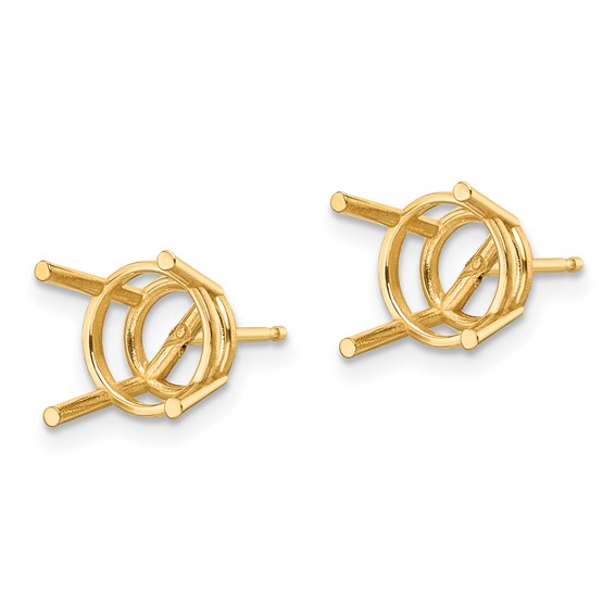 14k 9mm Round Earring Mountings