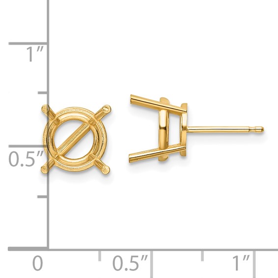 14k 9mm Round Earring Mountings