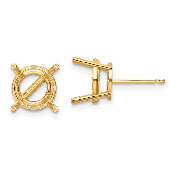 14k 9mm Round Earring Mountings