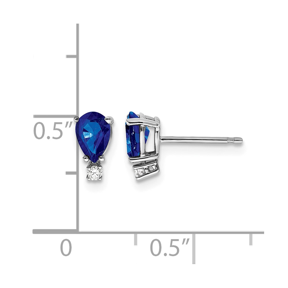 14k White Gold Sapphire Diamond Post Earrings (XE761S/AA)