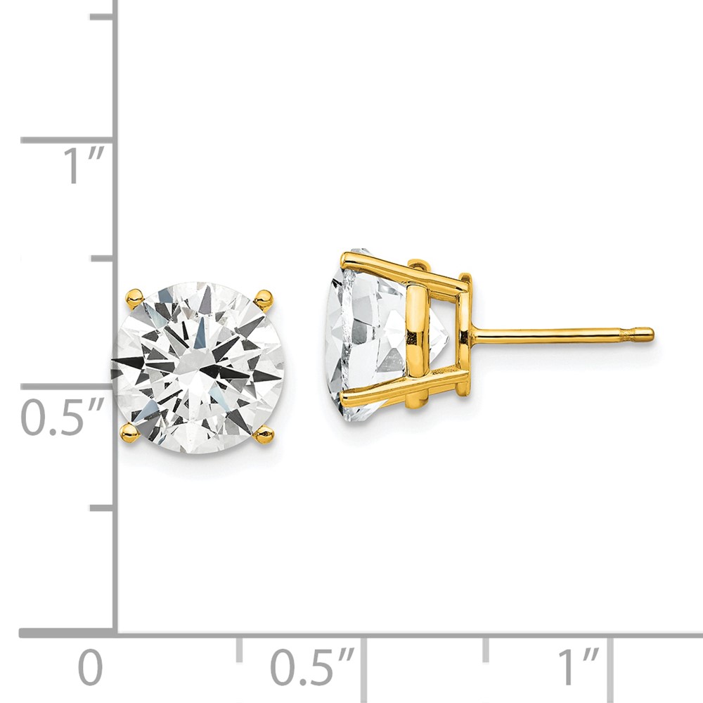 14k 9mm Cubic Zirconia Earrings (XE76CZ)