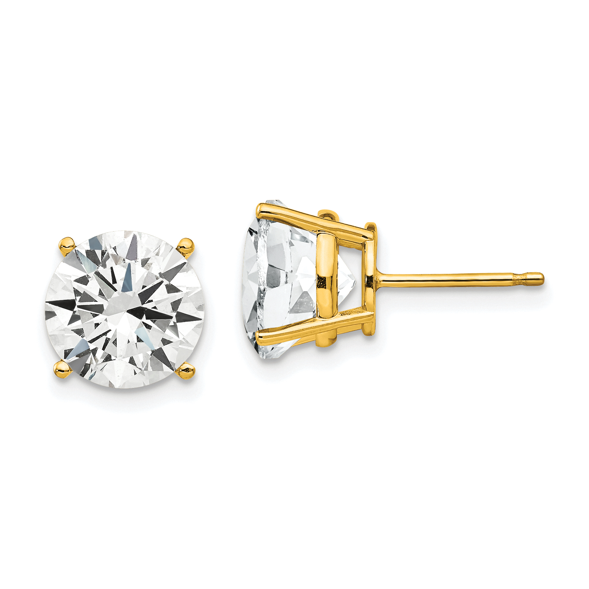14k 9mm Cubic Zirconia Earrings (XE76CZ)
