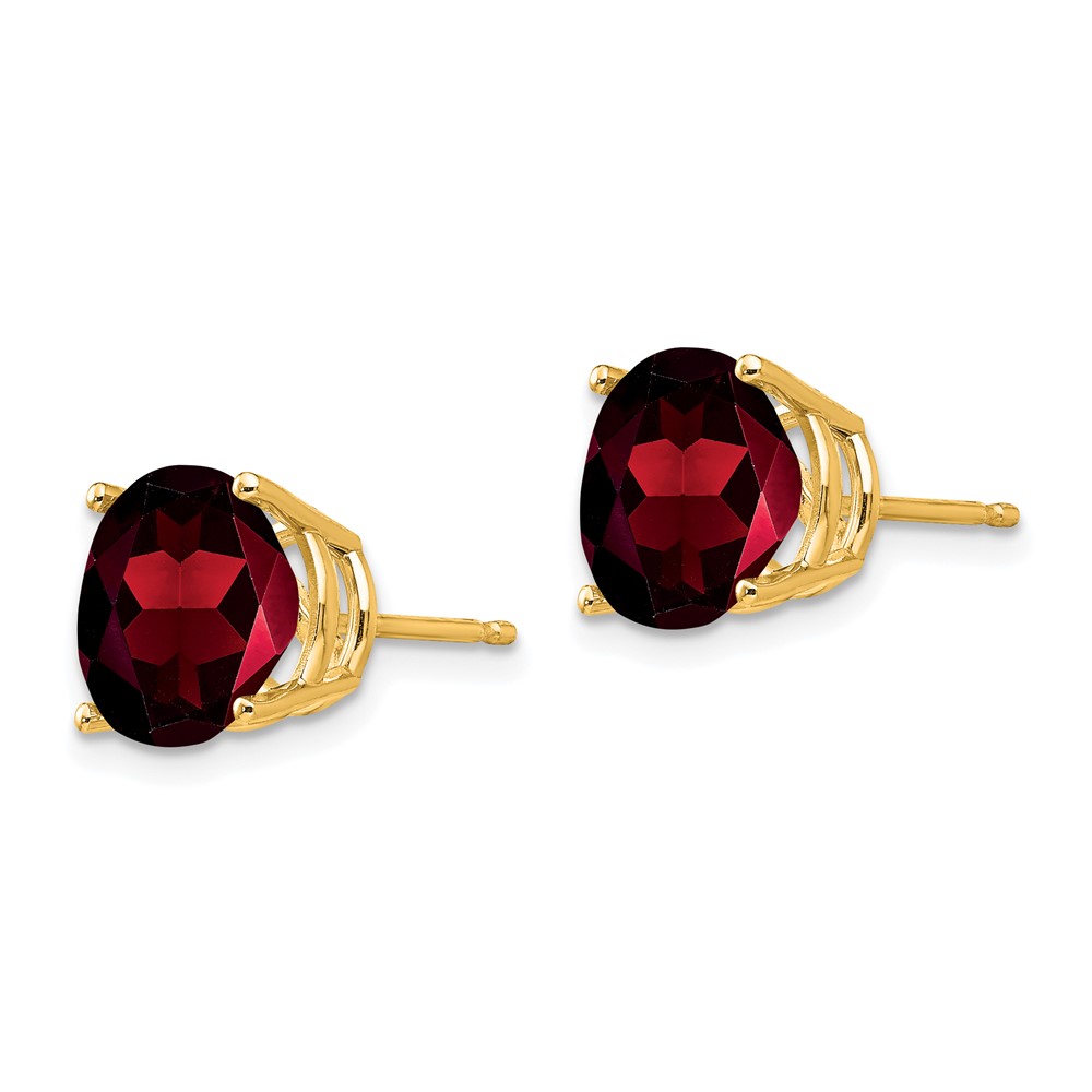 14k 9mm Garnet Post Earrings (XE76GA)