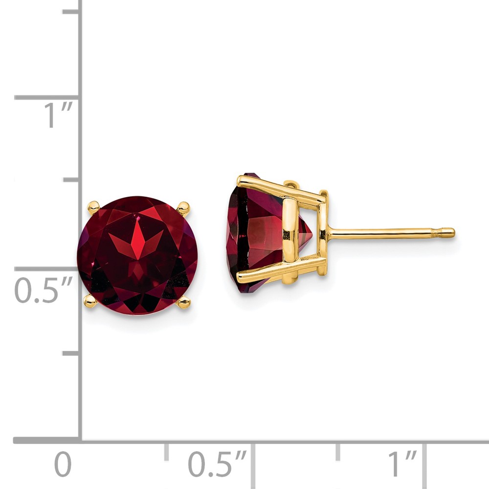 14k 9mm Garnet Post Earrings (XE76GA)