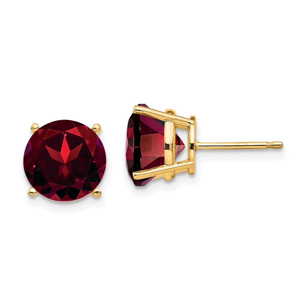 14k 9mm Garnet Post Earrings (XE76GA)