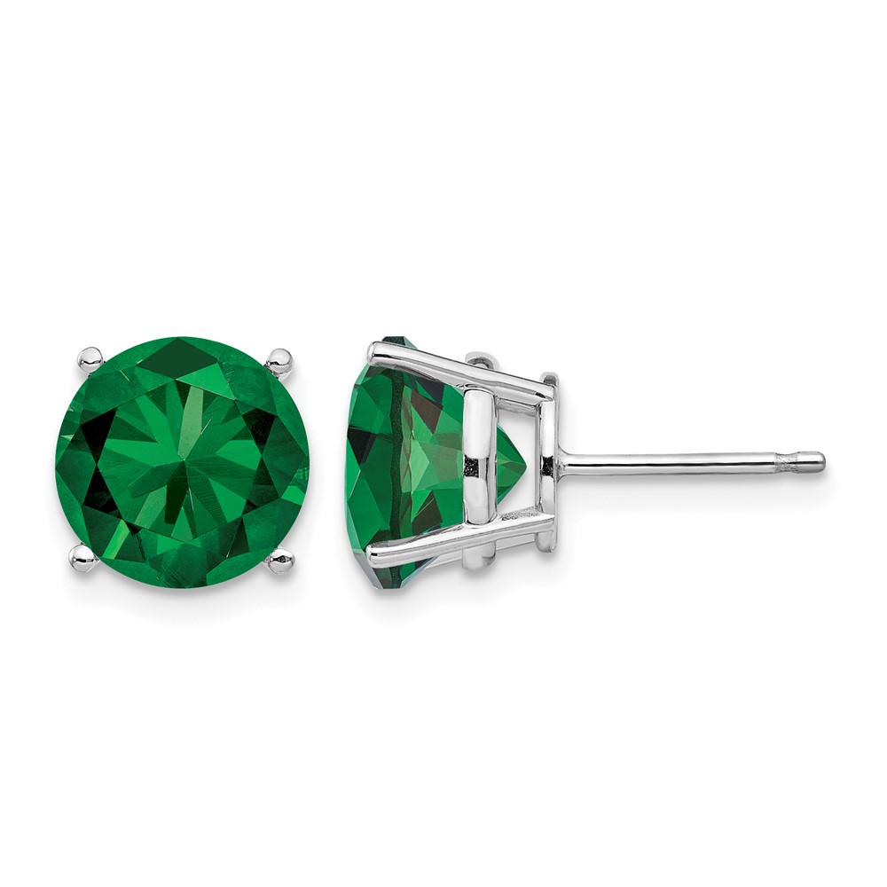 14K White Gold 9mm Round Mount St. Helens Post Earrings