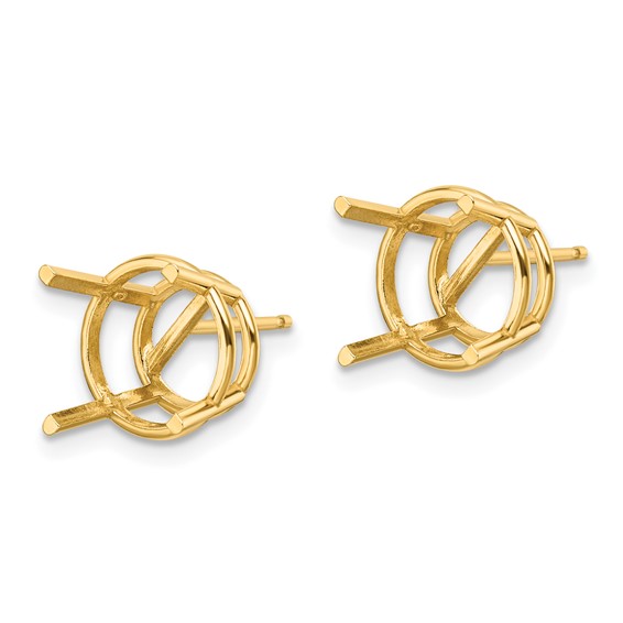 14k 10mm Round Earring Mountings