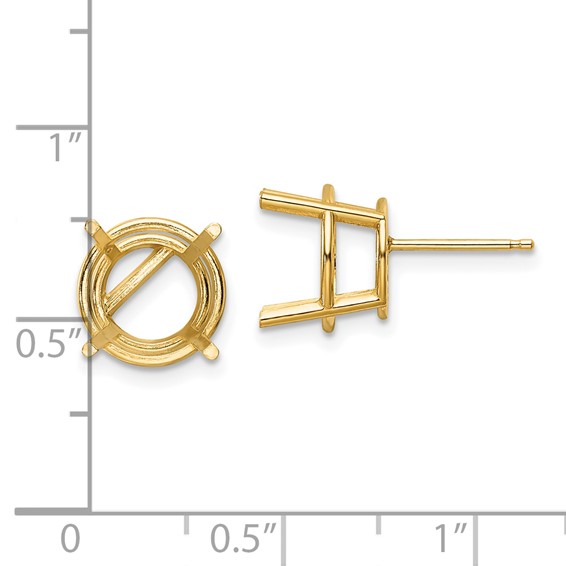 14k 10mm Round Earring Mountings