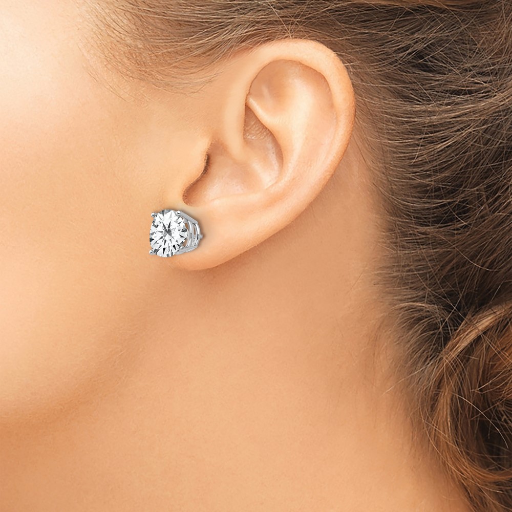 14k White Gold 10mm Cubic Zirconia Earrings (XE77WCZ)