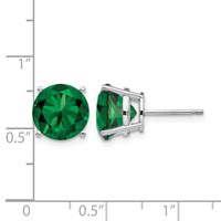 14K White Gold 10mm Round Mount St. Helens Stud Earrings view 4