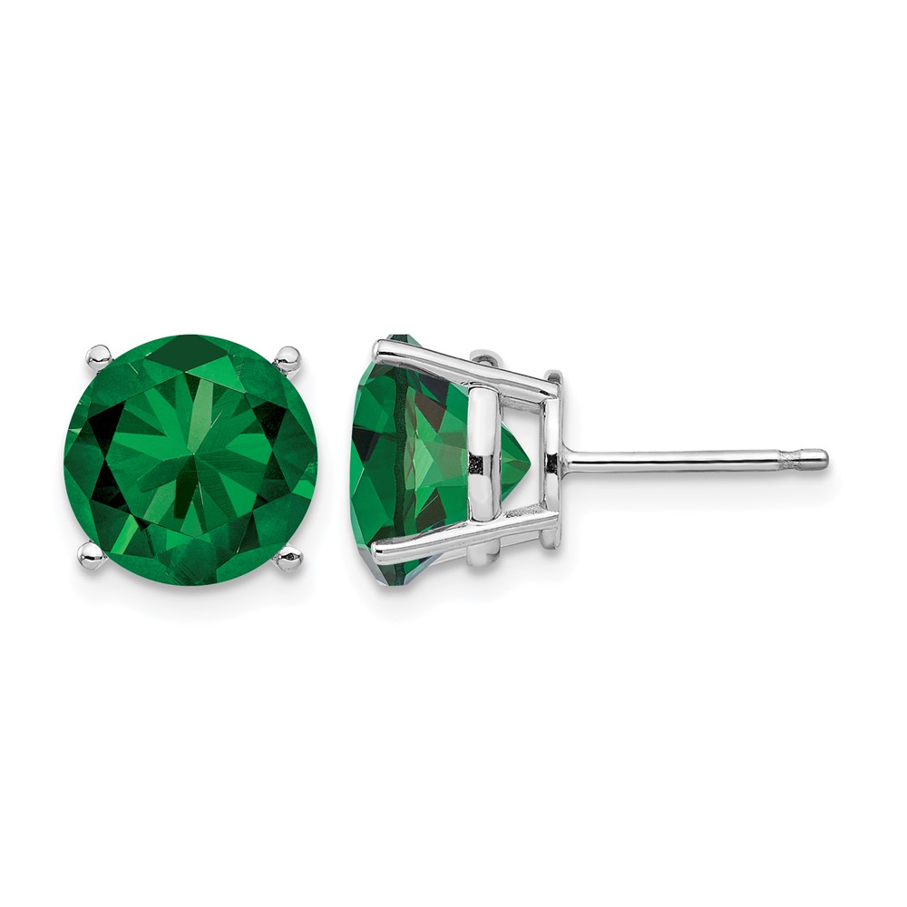 14K White Gold 10mm Round Mount St. Helens Stud Earrings