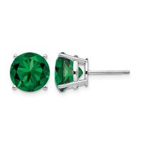 14K White Gold 10mm Round Mount St. Helens Stud Earrings view 1