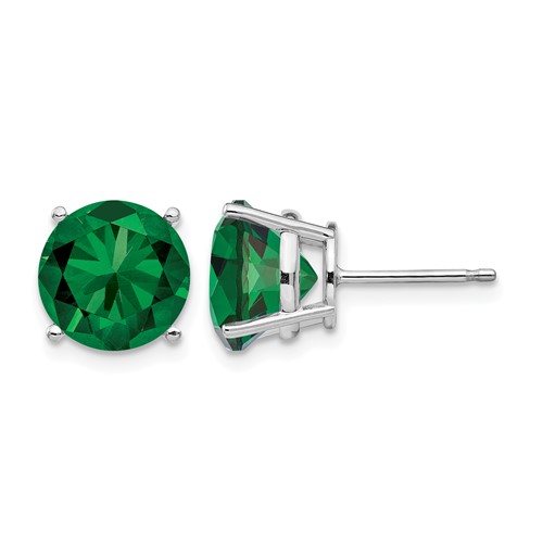 14K White Gold 10mm Round Mount St. Helens Stud Earrings