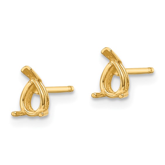 14k 5x3 Pear Earring Mountings