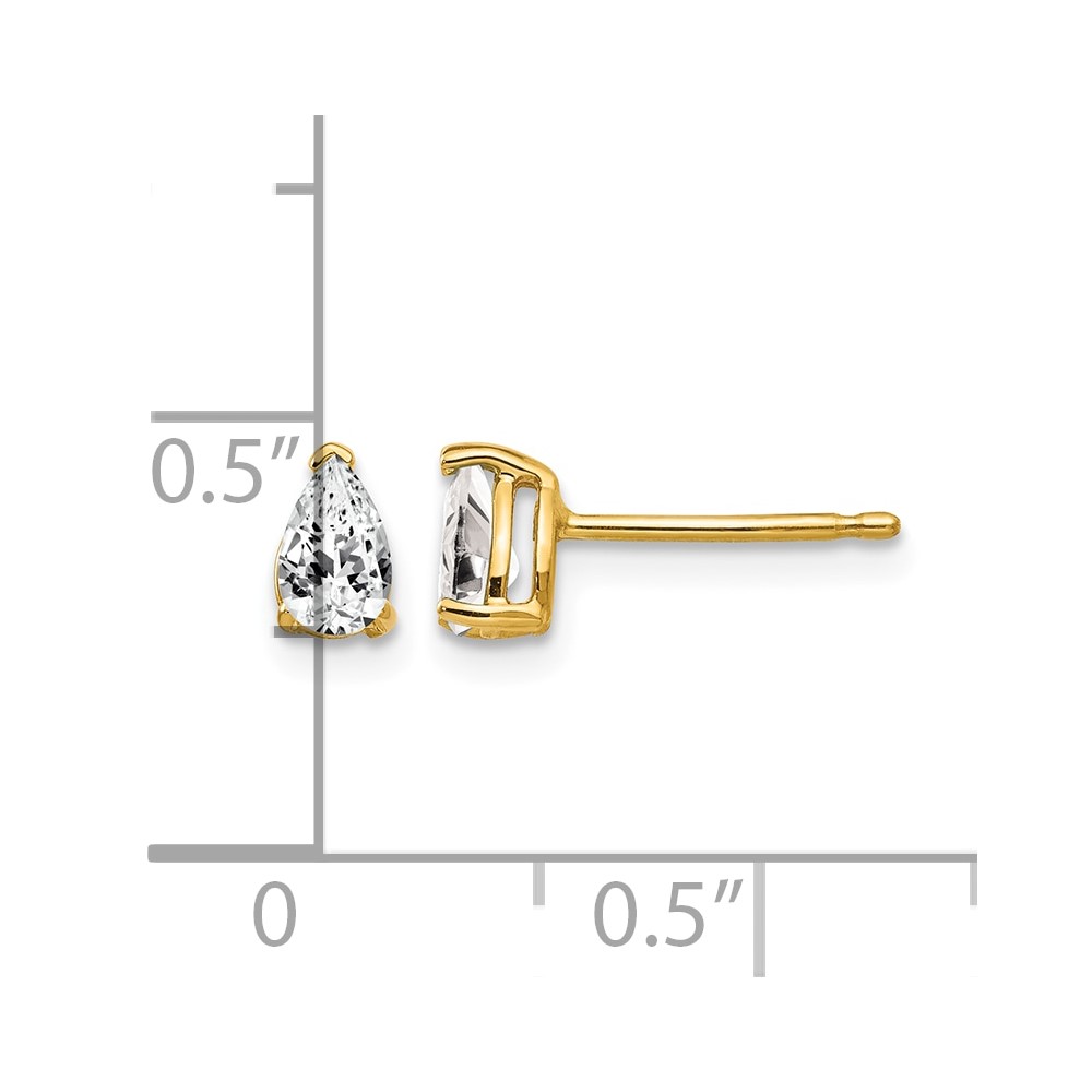 14k 5x3mm Pear Cubic Zirconia Earrings (XE78CZ)