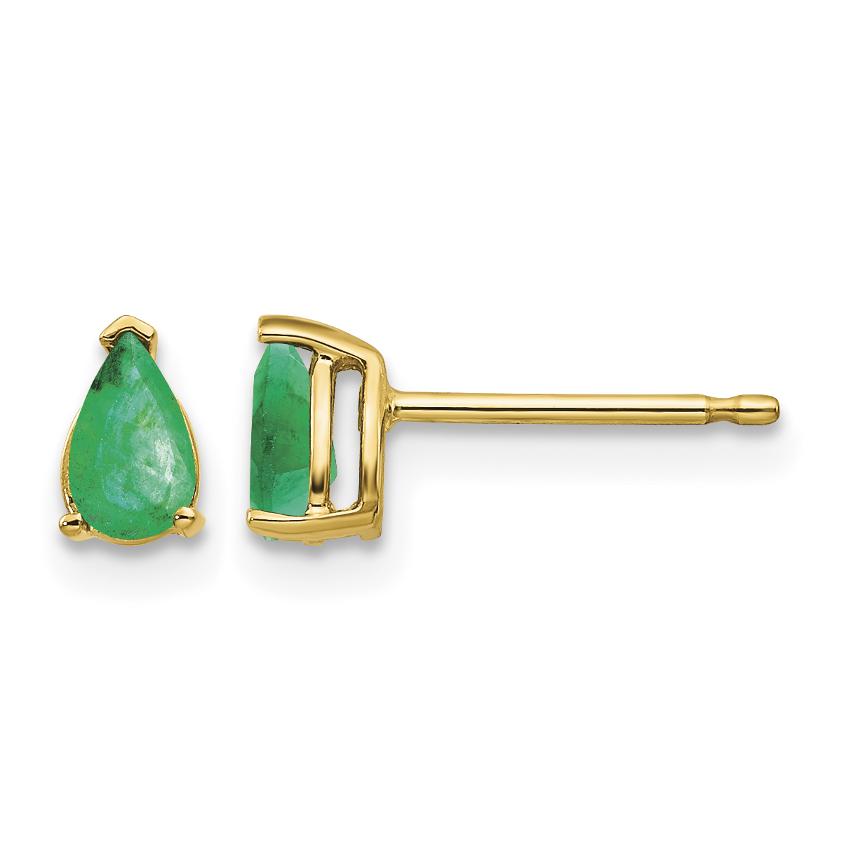 14k Emerald Post Earrings (XE78E-B)