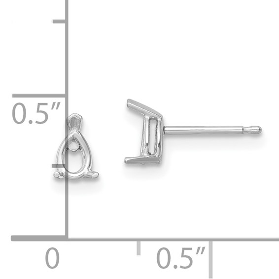 14k White Gold 5x3 Pear Earring Mountings