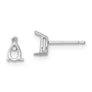 14k White Gold 5x3 Pear Earring Mountings
