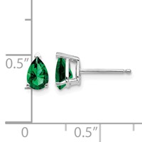 14K White Gold 6x 4mm Pear Mount St. Helens Stud Earrings view 4