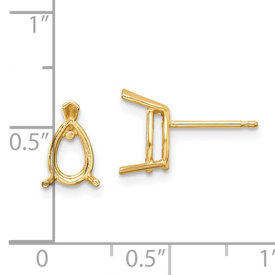 14k 7x5 Pear Earring Mountings