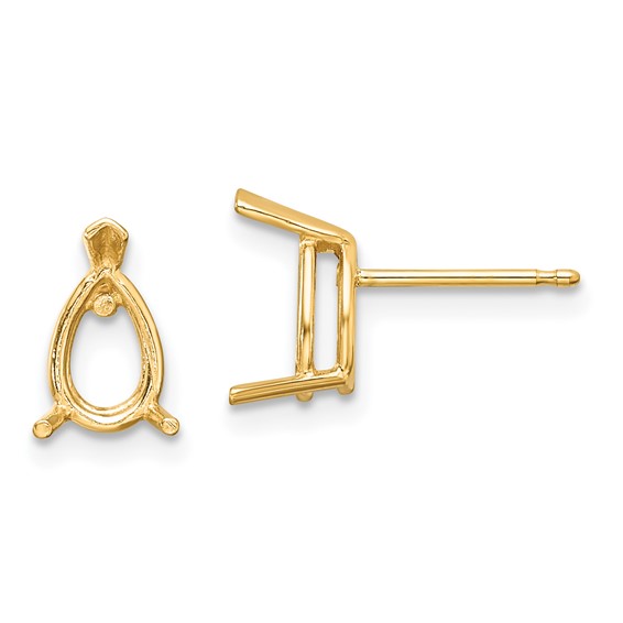 14k 7x5 Pear Earring Mountings