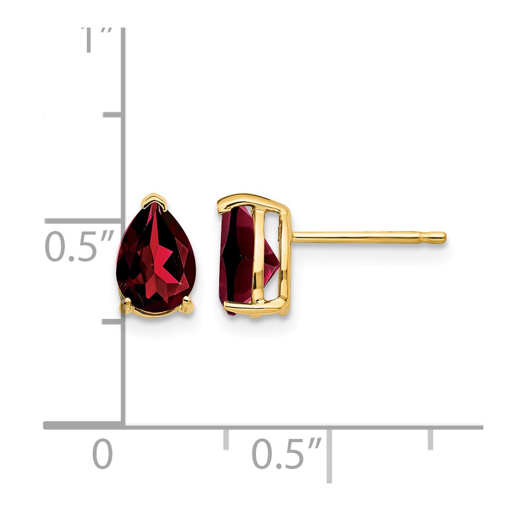 14k 7x5mm Pear Garnet Earrings (XE80GA)