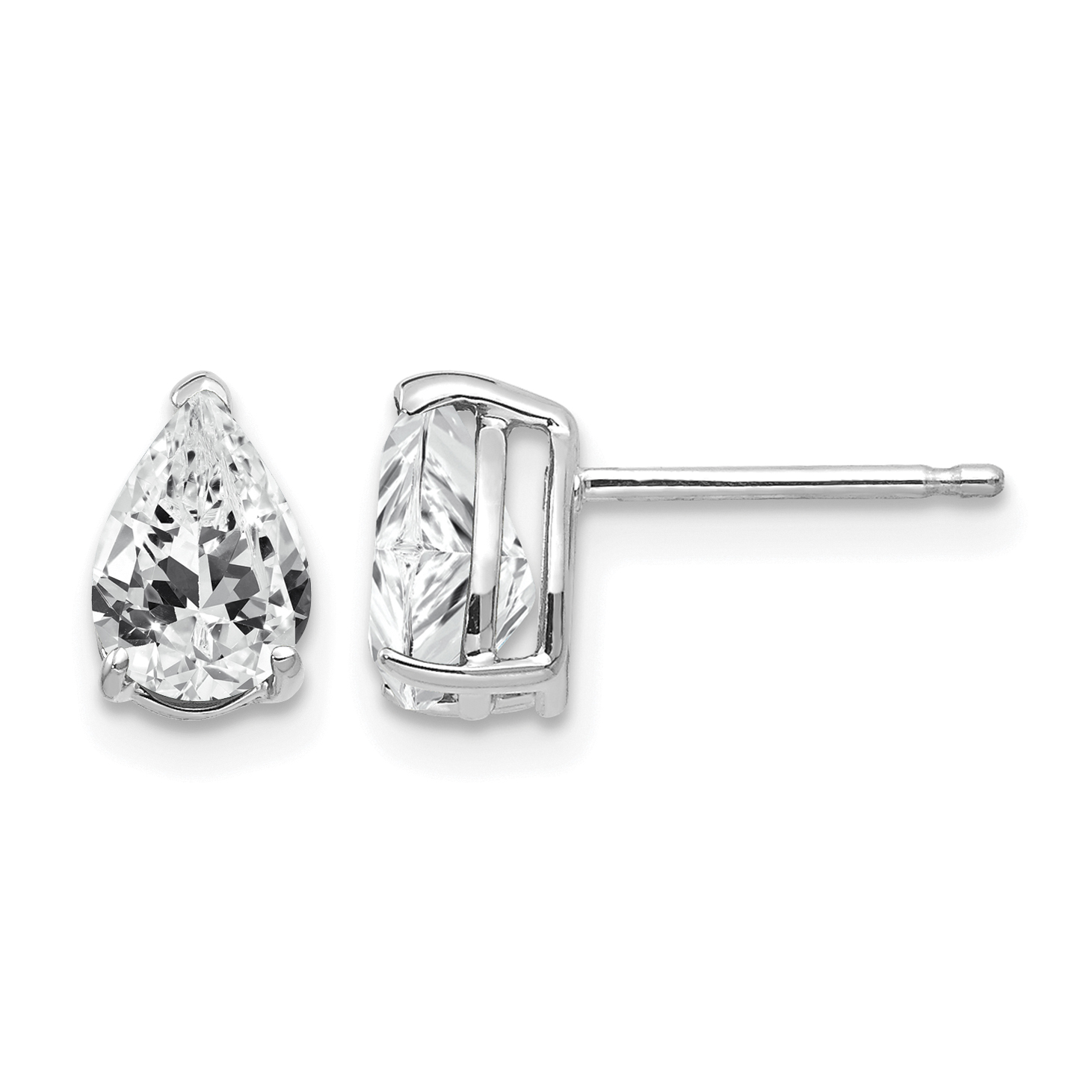 14k White Gold 7x5mm Pear Cubic Zirconia Earrings (XE80WCZ)