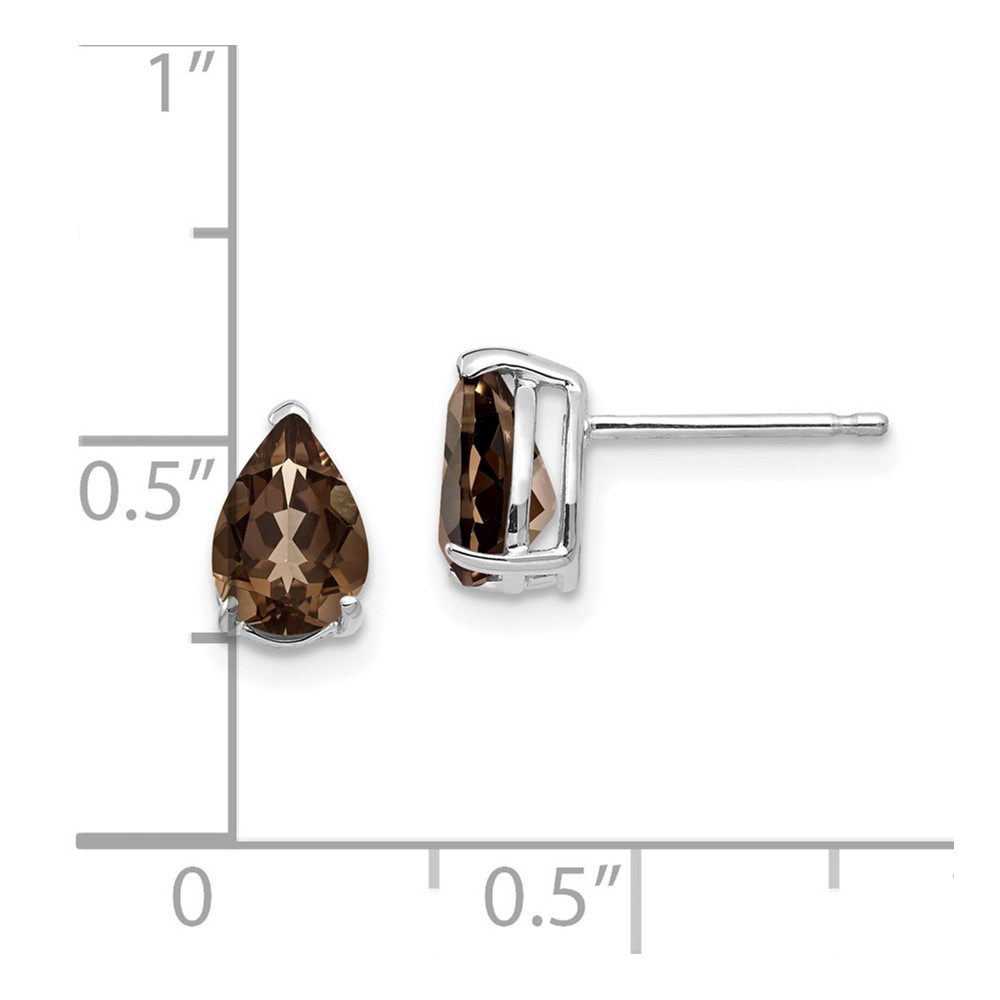 14kw 7x5 Pear Smoky Quartz Earrings (XE80WSQ)