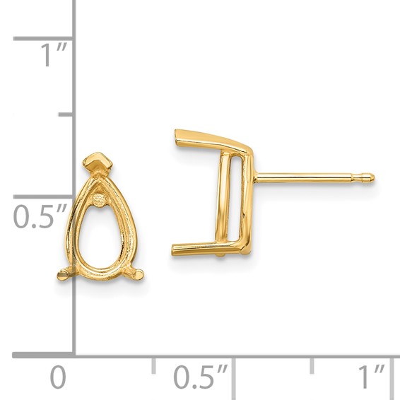 14k 8x5 Pear Earring Mountings