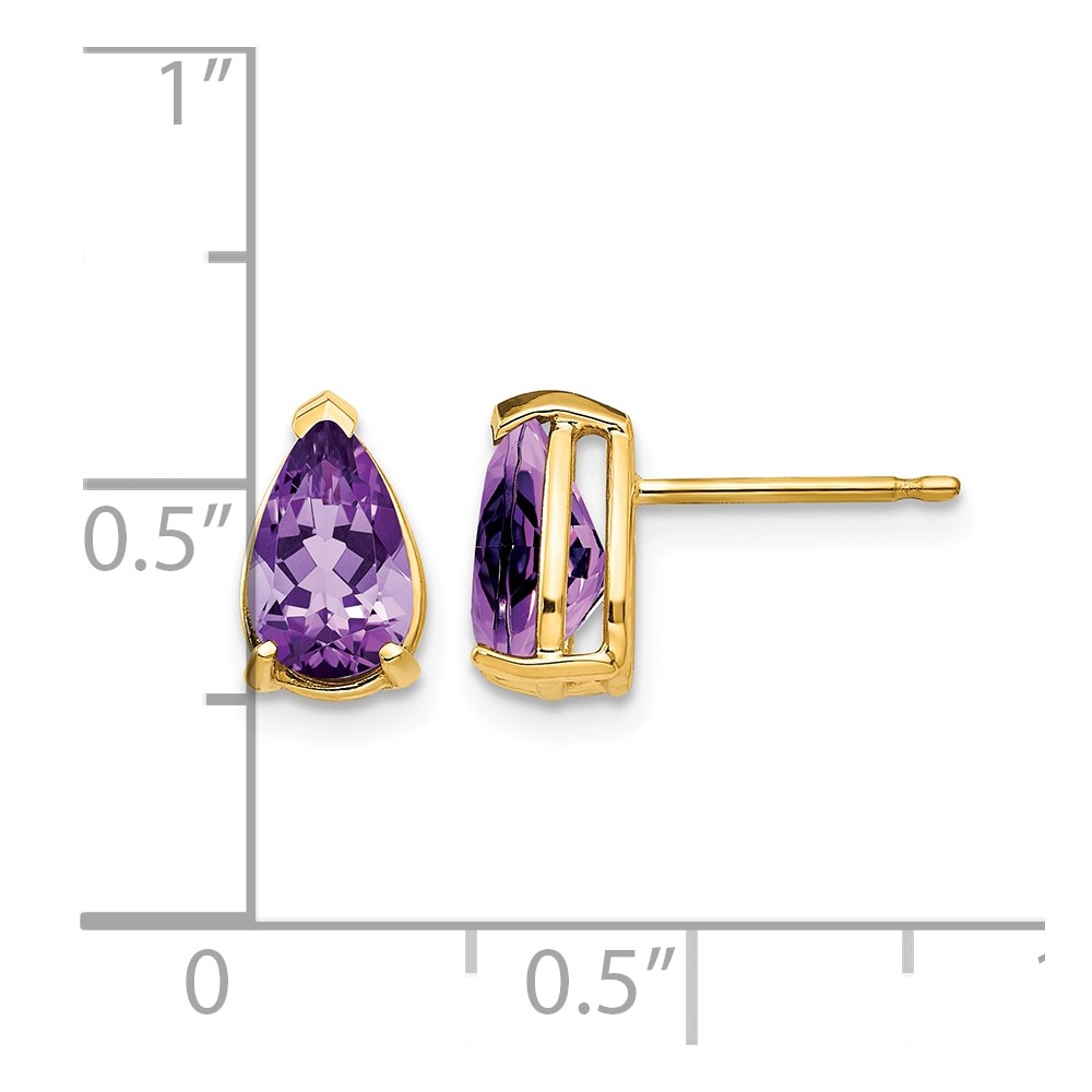 14k 8x5mm Pear Amethyst Earrings (XE81AM)