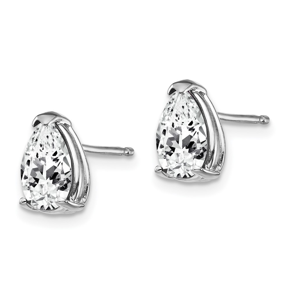 14k White Gold 8x5mm Pear Cubic Zirconia Earrings (XE81WCZ)