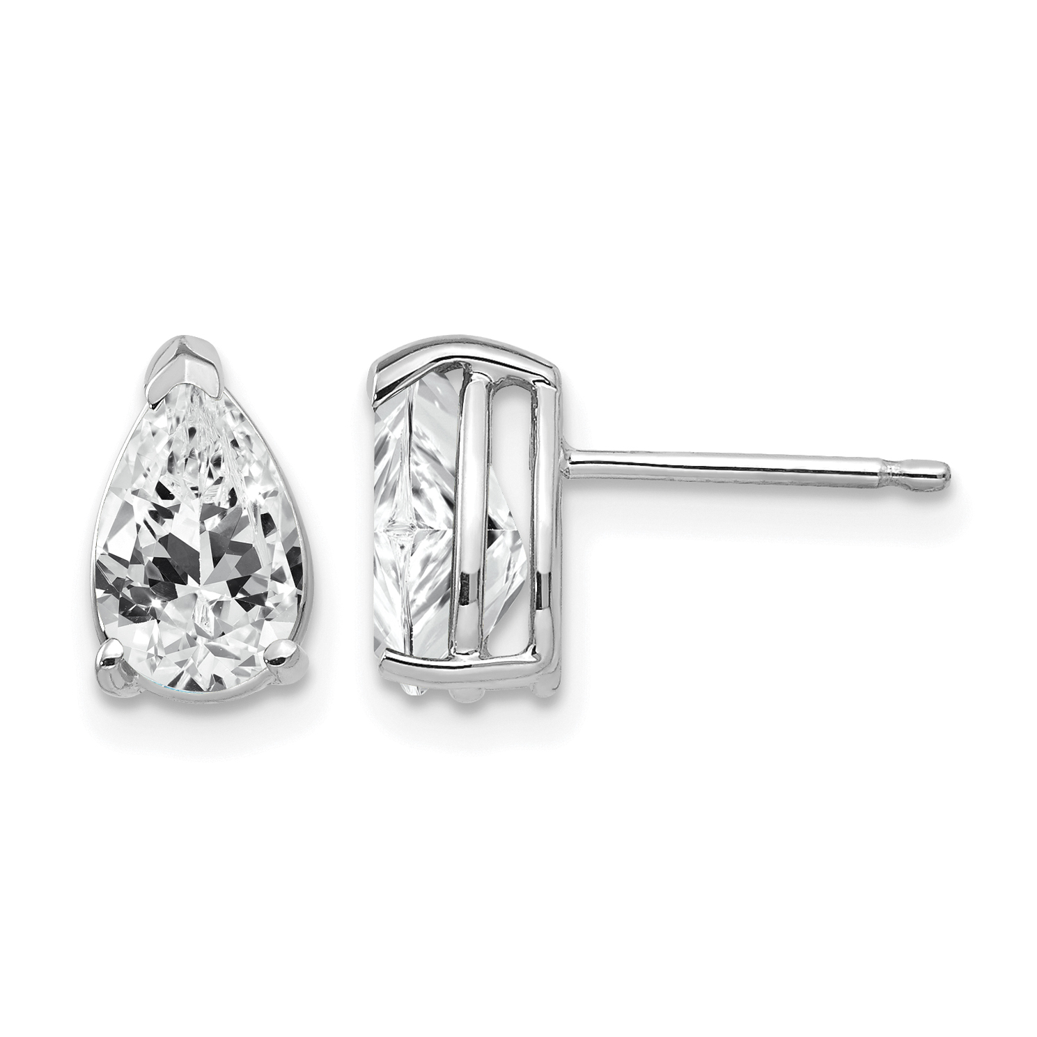14k White Gold 8x5mm Pear Cubic Zirconia Earrings (XE81WCZ)