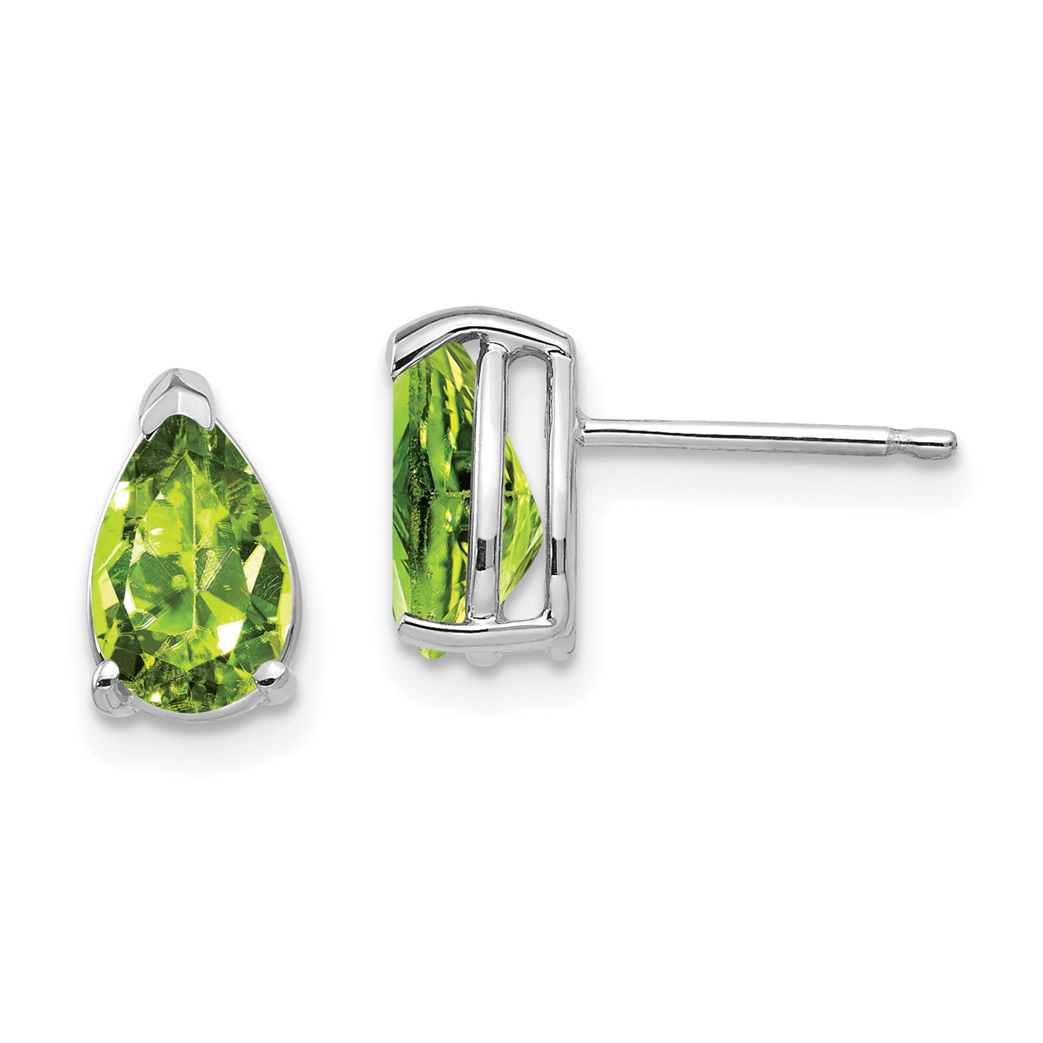 14k White Gold 8x5mm Pear Peridot Earrings Ebay 14k White Gold 8x5mm Pear Peridot Earrings Gem Wt 1 94ct 9mm X