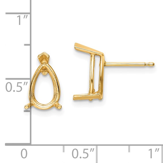 14k 9x6 Pear Earring Mountings