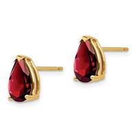 14K 9x6mm Pear Garnet Post Earrings view 2