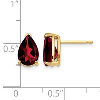 14K 9x6mm Pear Garnet Post Earrings view 4