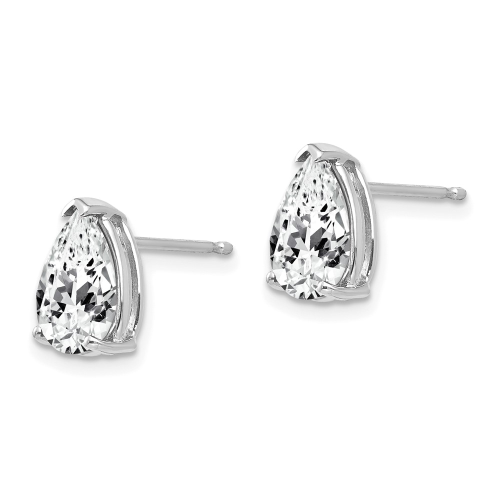 14k White Gold 9x6mm Pear Cubic Zirconia Earrings (XE82WCZ)