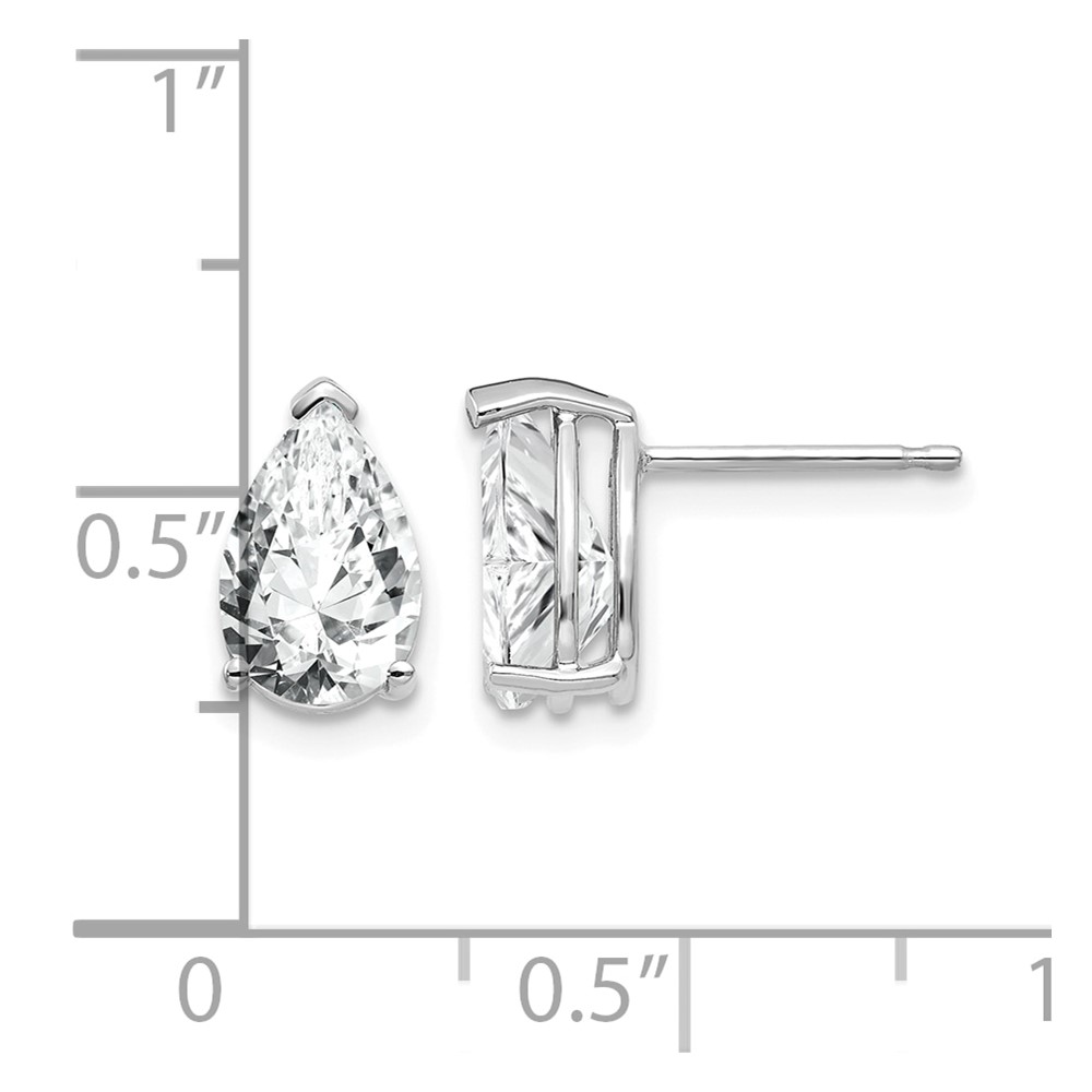 14k White Gold 9x6mm Pear Cubic Zirconia Earrings (XE82WCZ)