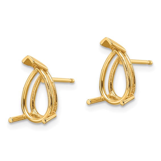 14k 10x7 Pear Earring Mountings