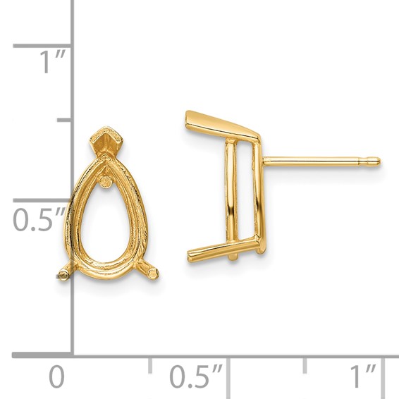 14k 10x7 Pear Earring Mountings