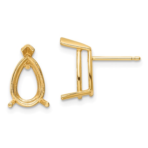 14k 10x7 Pear Earring Mountings