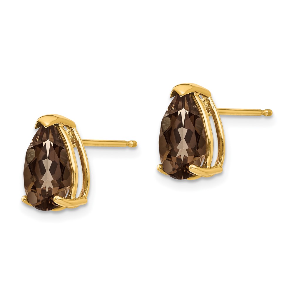 14k 10x7 Pear Smoky Quartz Earrings (XE83SQ)